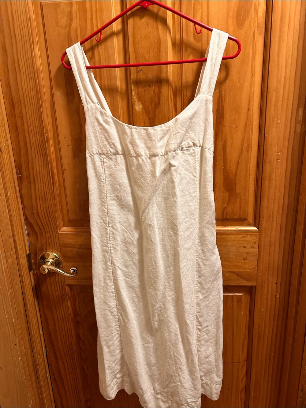 J. Jill White Linen Pinafore Midi Dress Cottage Core Artsy Size 14